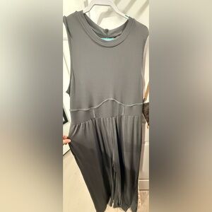 Cider Charcoal Ribbed Sleeveless Jumpsuit